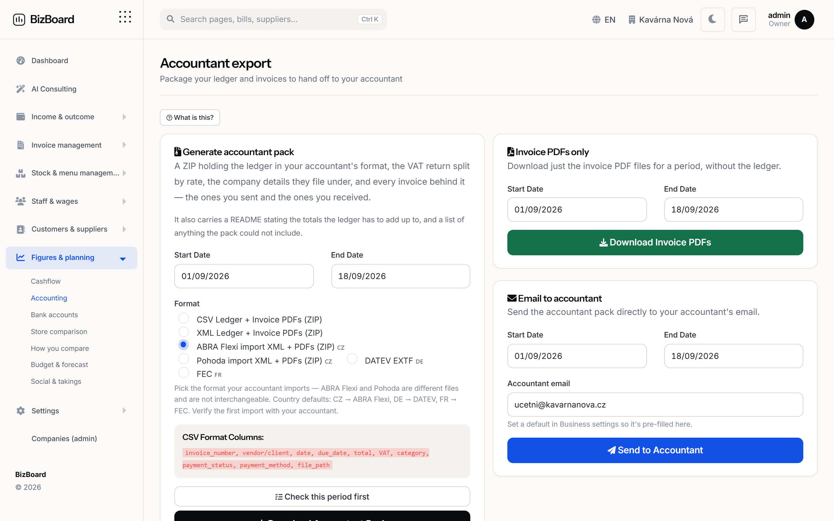 VAT and the accountant export
